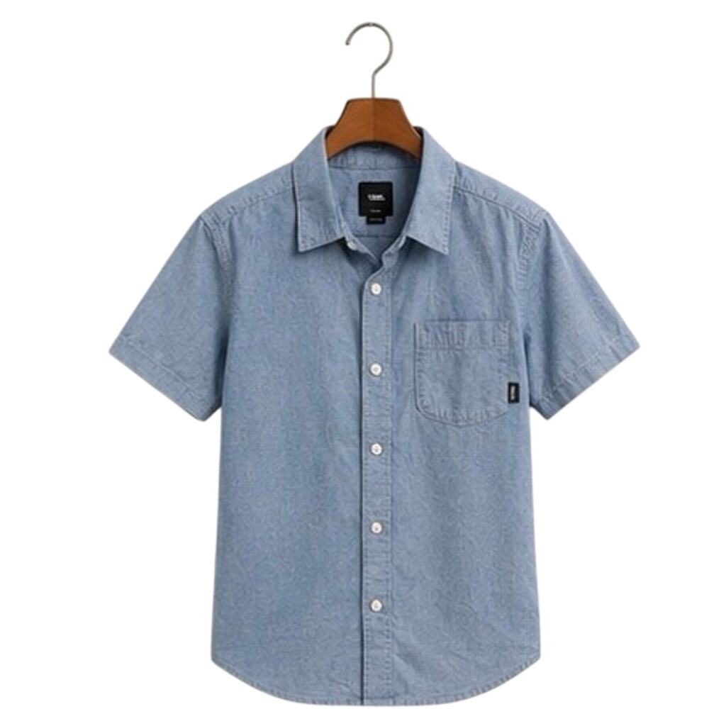 Vans Boy's Chambray Short Sleeve Collared Shirt XL